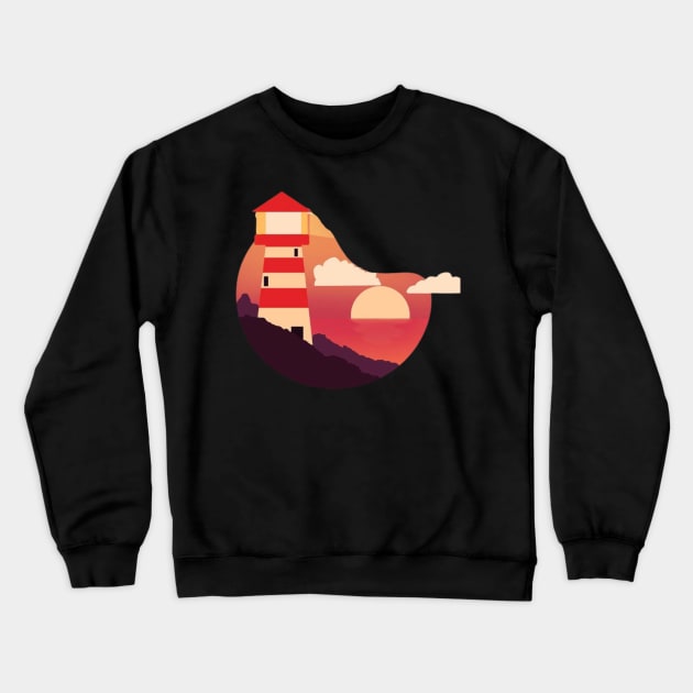 Sunset lighthouse Crewneck Sweatshirt by CharactersFans